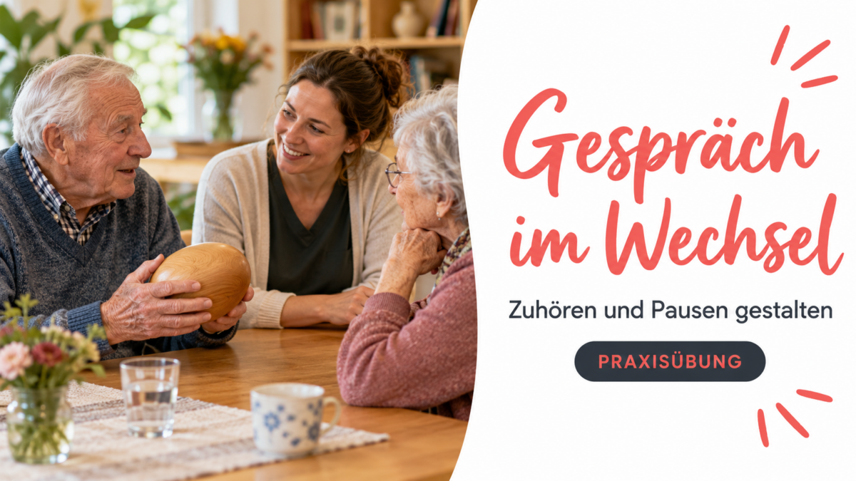 Symbolbild zur Praxisübung: Gespräch im Wechsel: Zuhören und Sprechpausen gestalten