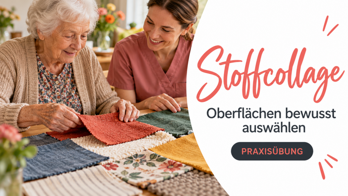 Symbolbild zur Praxisübung: Stoffcollage: Oberflächen auswählen und ein eigenes Bild gestalten
