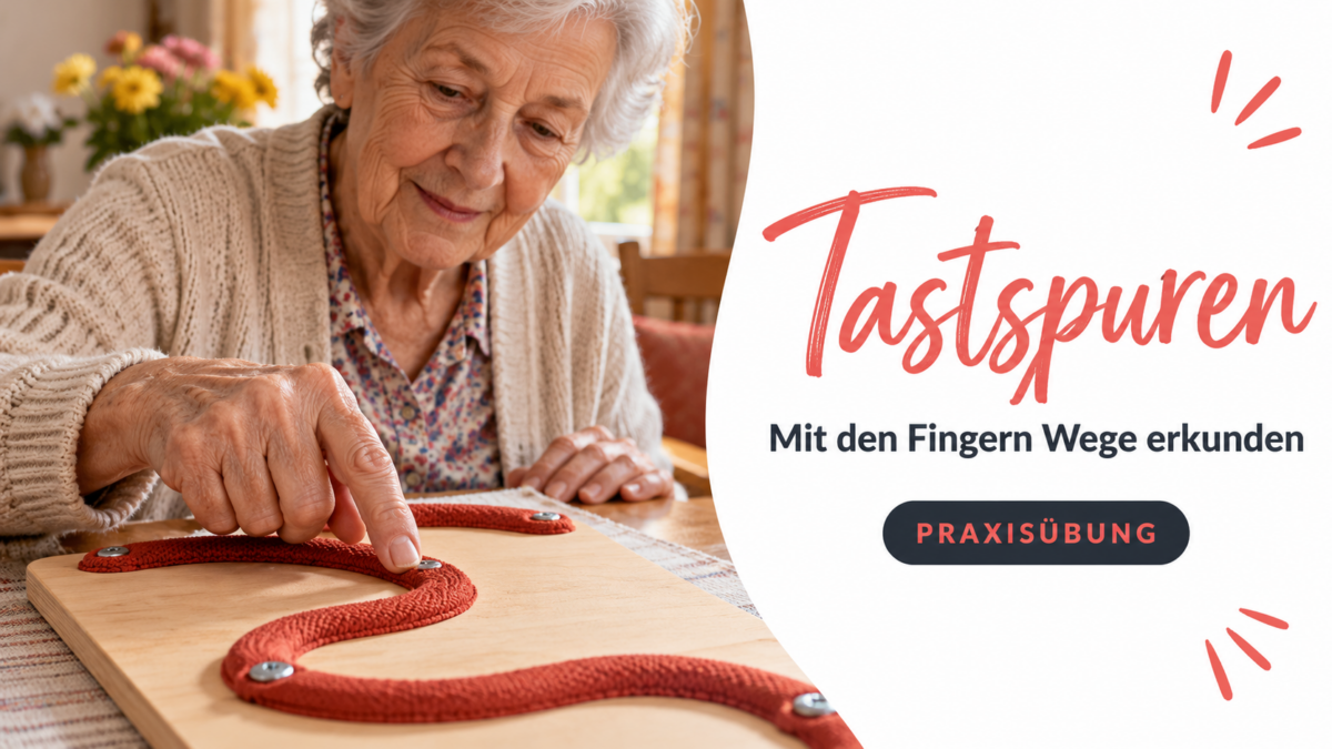 Symbolbild zur Praxisübung: Tastspuren: fühlbare Wege mit den Fingern erkunden